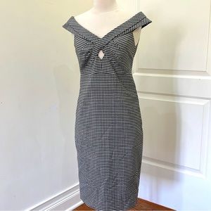 Vintage Gucci dress | black & white off the shoulder cocktail dress.